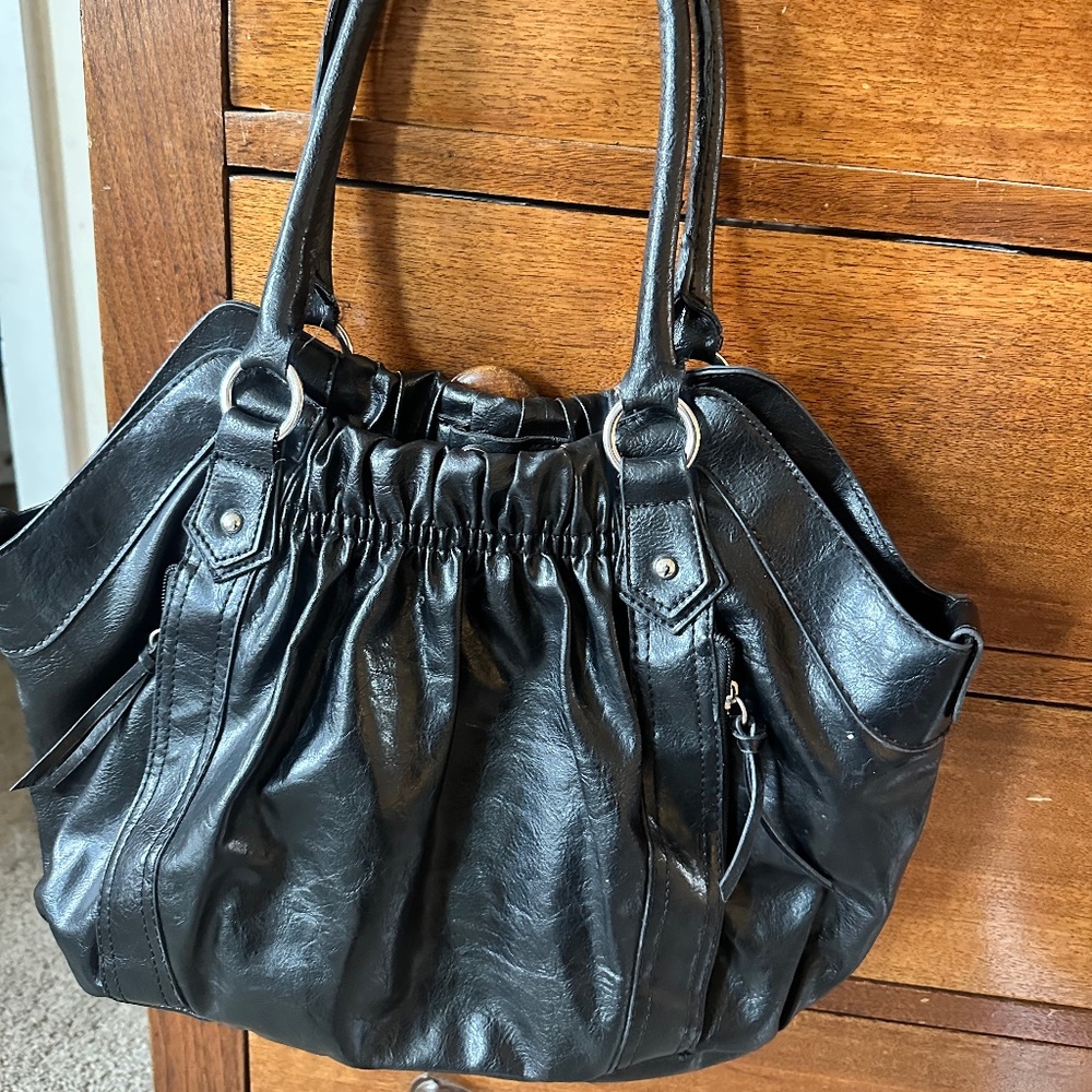 Black Faux Leather Purse
